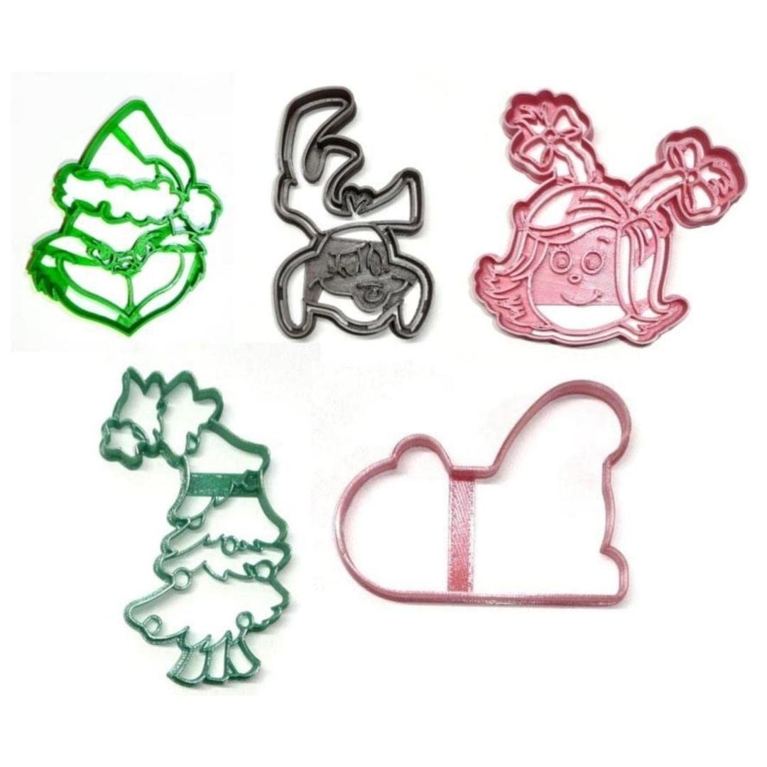 Conjunto Grinchy de YNGLLC para galletas navideñas temáticas