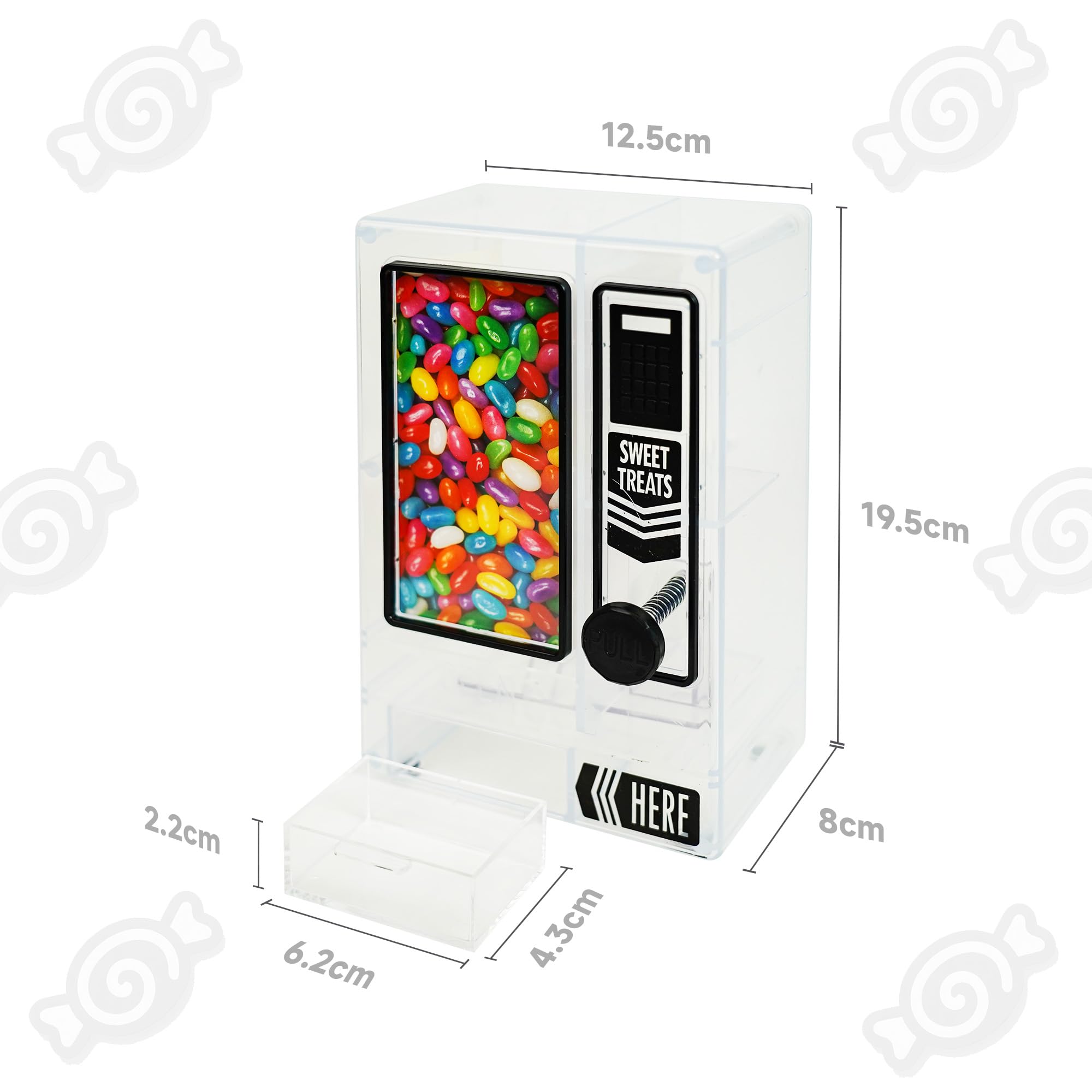 YOBRO Dispensador de caramelos, diseño rectangular y colores vibrantes para la mesa