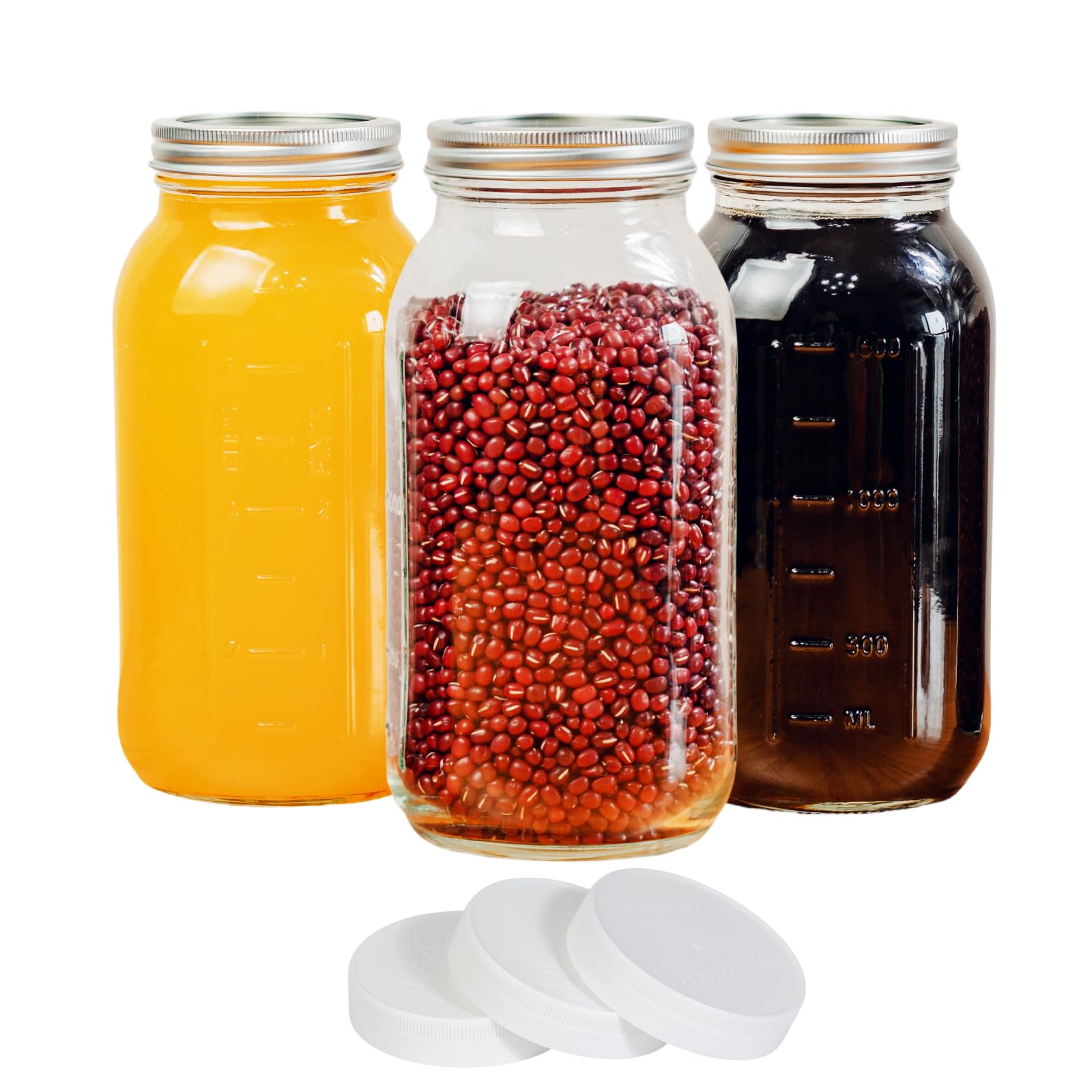 Yodecy jarra de boca ancha con medidas para cocinar y conservar ingredientes.