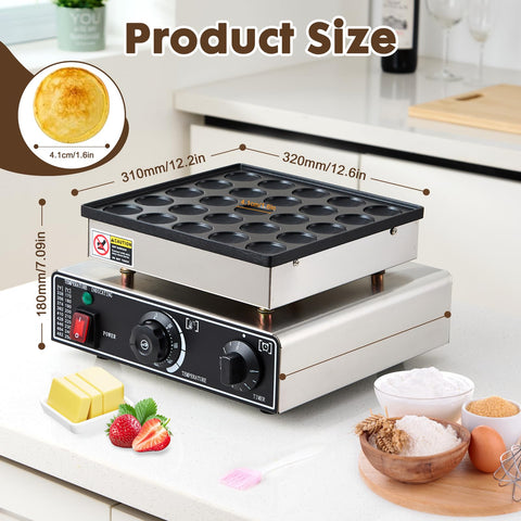 YODHOSA mini máquina poffertjes, uso comercial, apto para cafeterías.