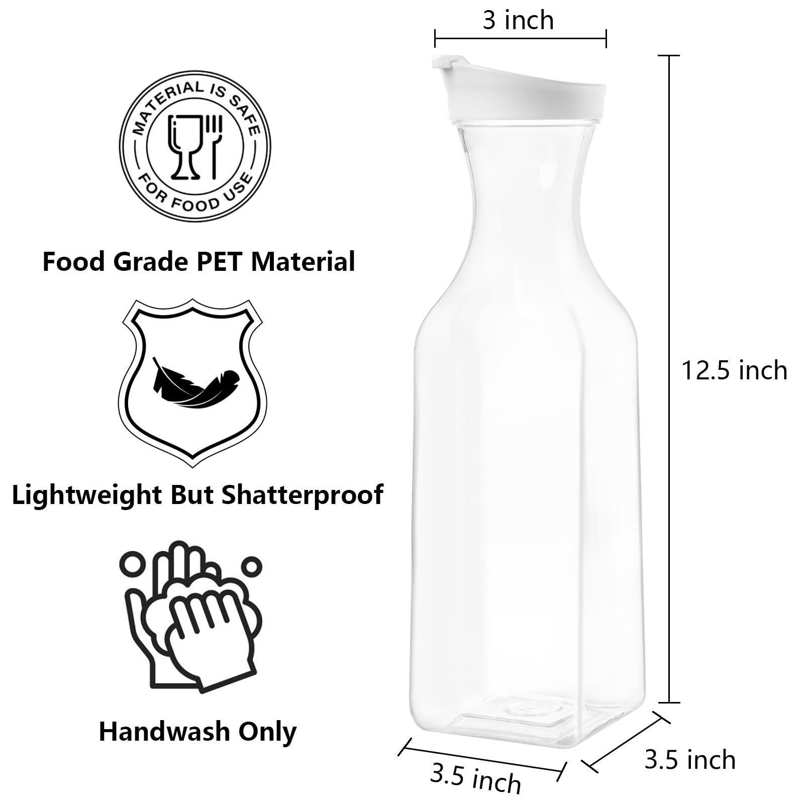 Jarra Youeon transparente, claridad cristalina para bebidas refrescantes.