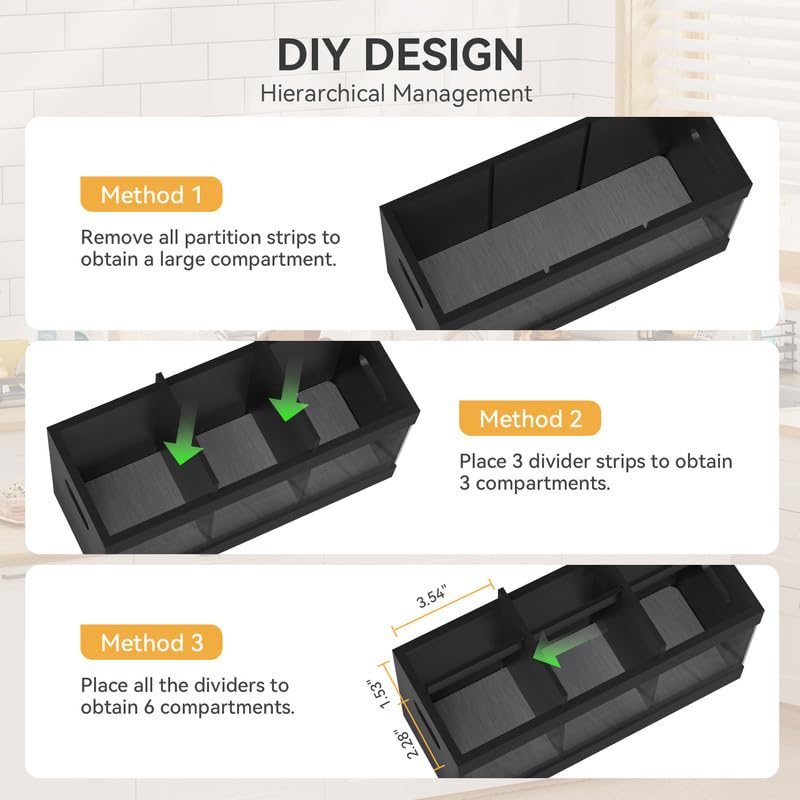 Yofidra organizador de cocina con seis compartimentos para utensilios grandes y pequeños.