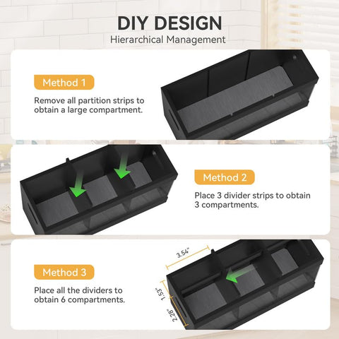 Yofidra organizador de cocina con seis compartimentos para utensilios grandes y pequeños.