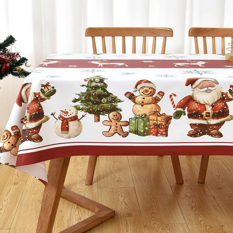 Mantel navidad rectangular rojo de Yofori, facil limpieza y mantenimiento.