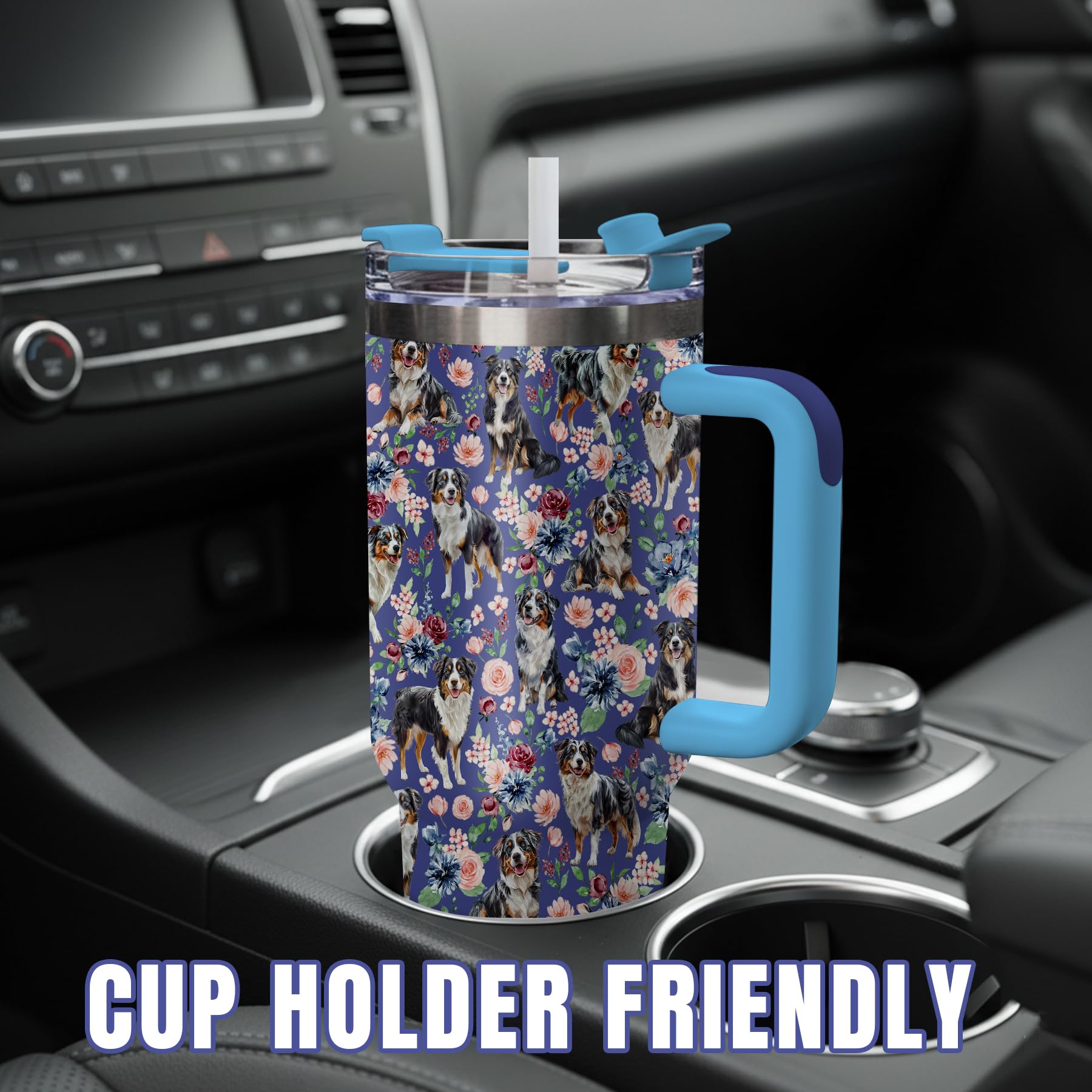 Regalo Yogusut para mamá de perro con diseño floral colorido.