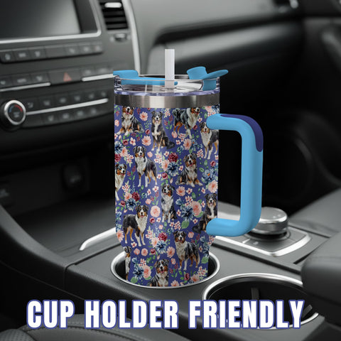 Regalo Yogusut para mamá de perro con diseño floral colorido.