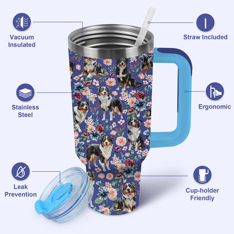 Taza termo Yogusut de acero inoxidable para amantes de perros, duradera.
