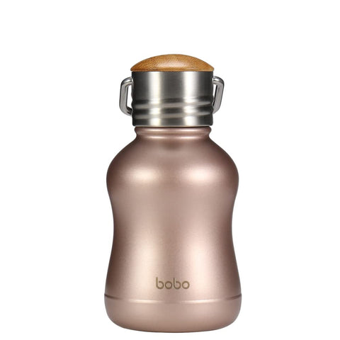 YOHKOH botell con tapa de bambú dorada, sin fugas para uso diario.