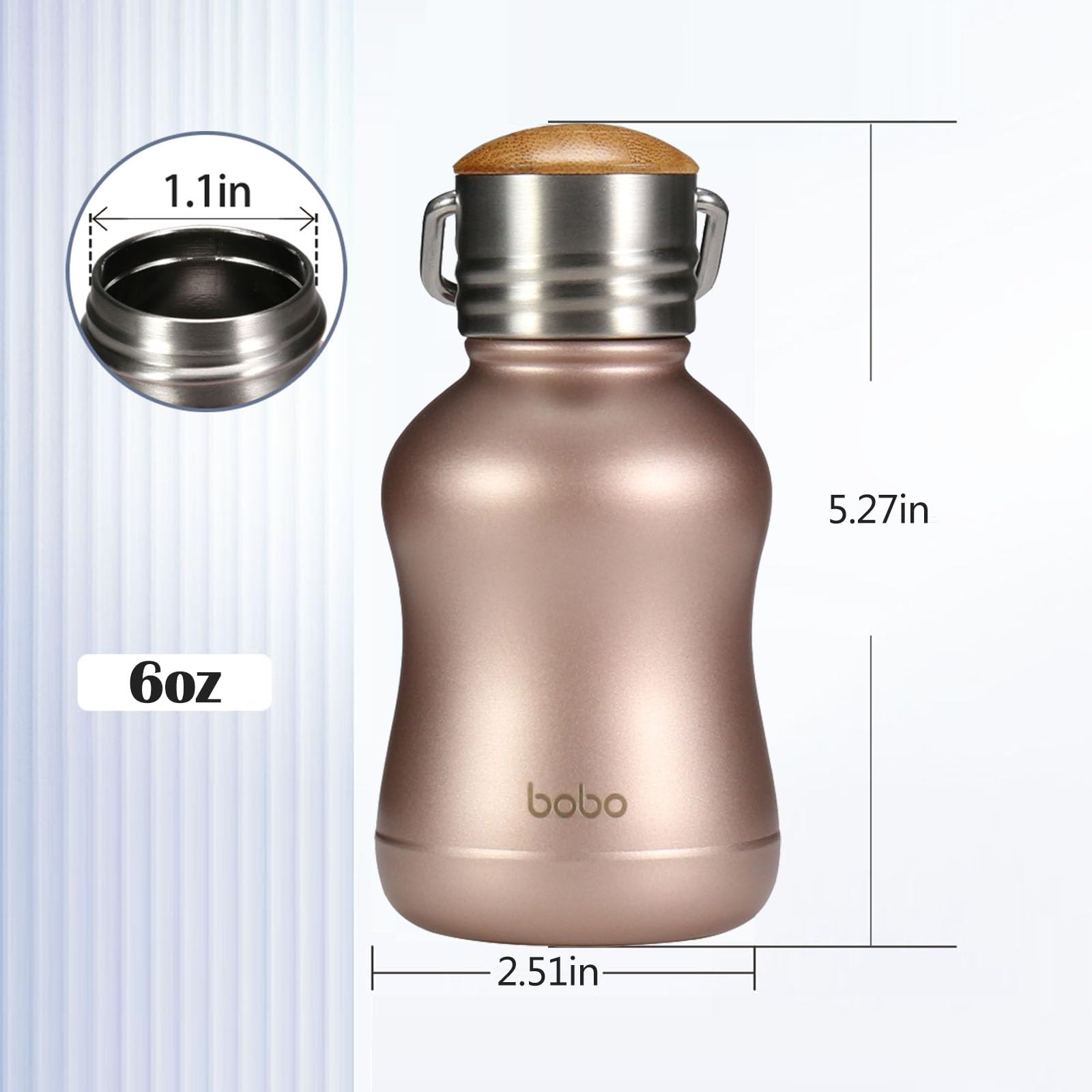 YOHKOH botella con acabado dorado brillante y agarre cómodo.