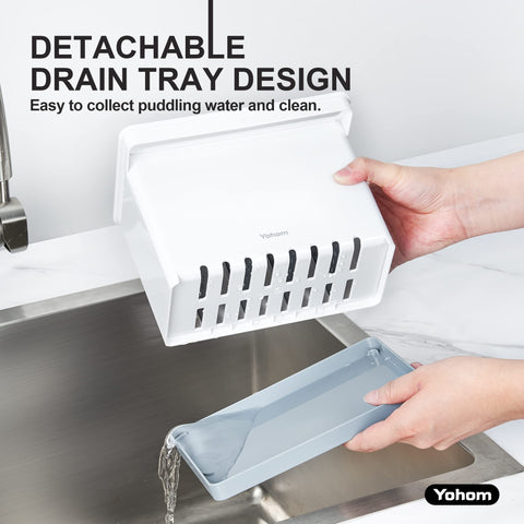 Diseño gris blanco de YOHOM complementa cocinas modernas.