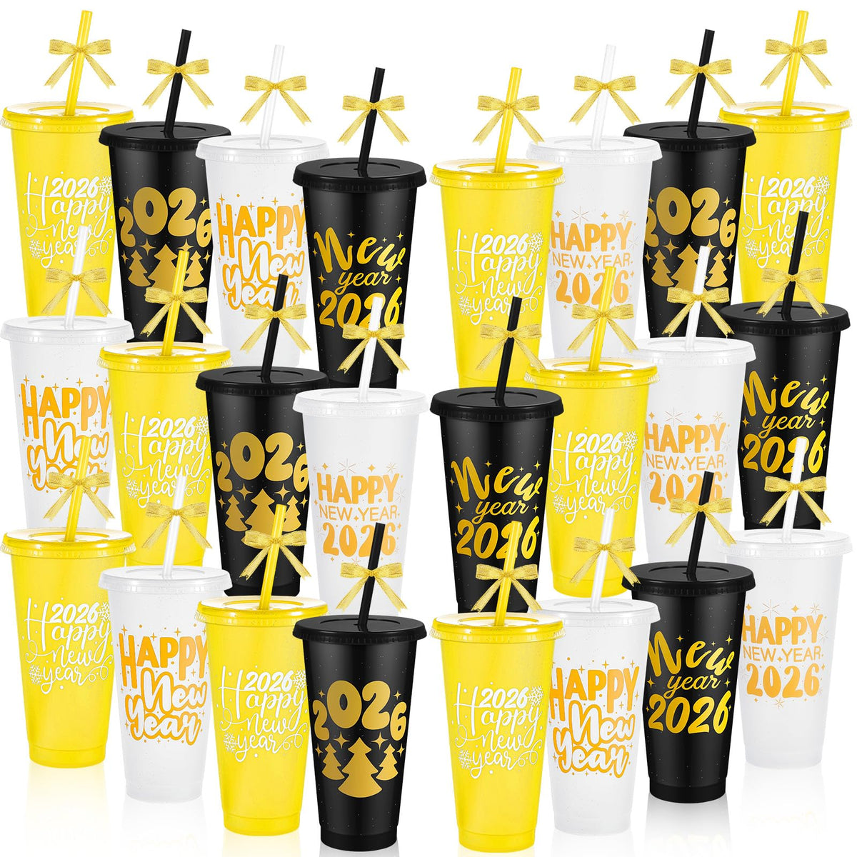 Copa Yoiemivy de 24 onzas con tapa y pajilla, ideal para fiestas festivas
