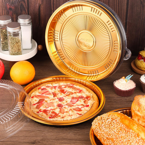Plato-pie desechable Yoiemivy de 9 pulgadas, resistente y tapa clara.