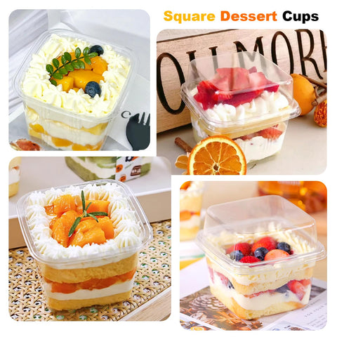 Copa de postre para frutas y toppings, ideal para refrigeración.