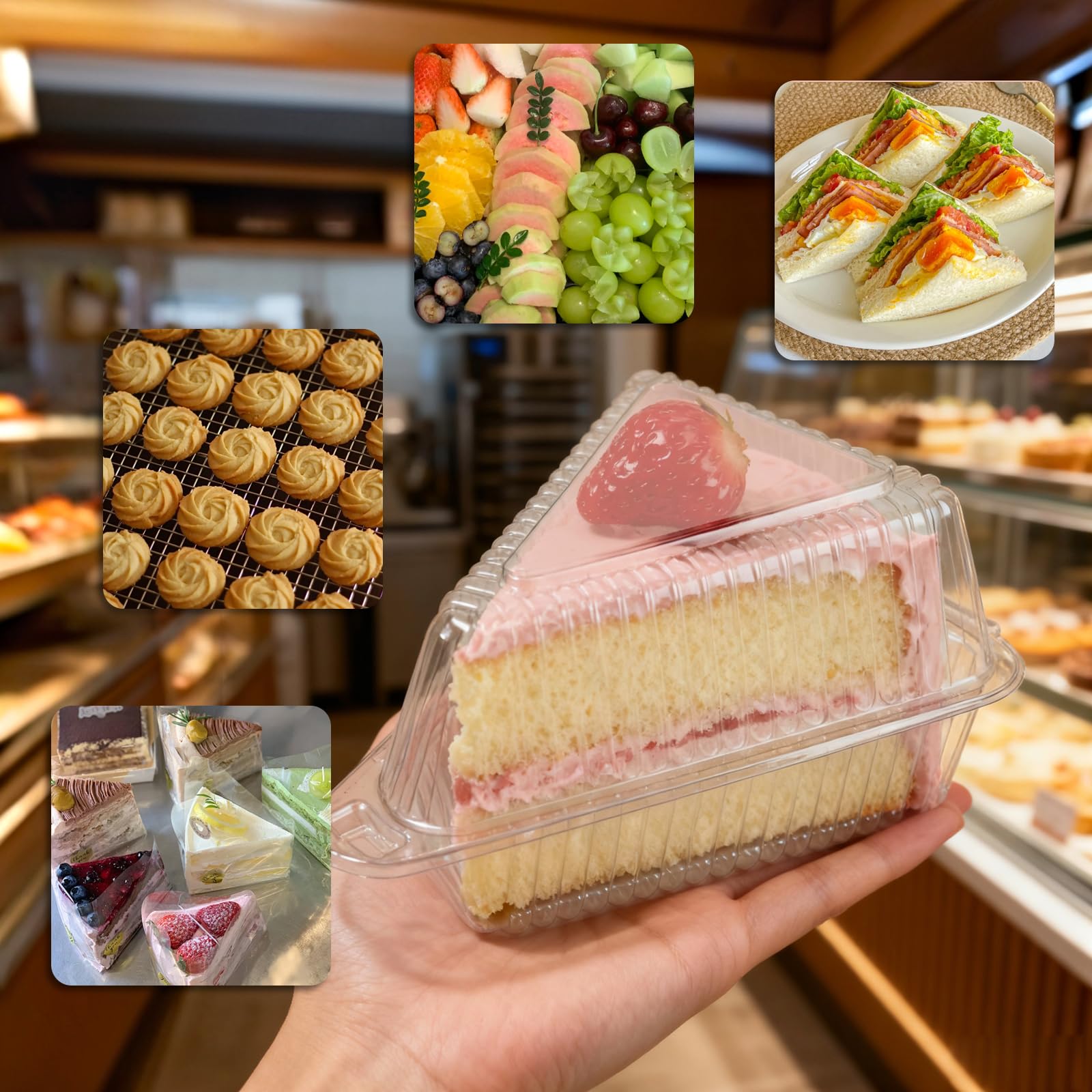 YOIYINI envase versátil para llevar; útil para pasteles, sándwiches y postres.