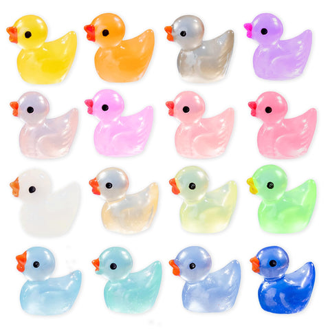 YOJO patitos de resina luminosos, conjunto de 16 imanes para nevera con brillo.