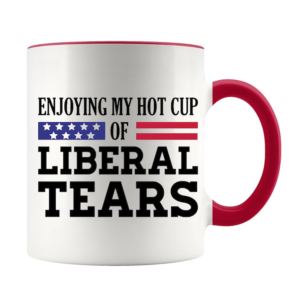 Taza YOLANDEEUROKOK Liberal Tears, dorso rojo; regalo cómodo.