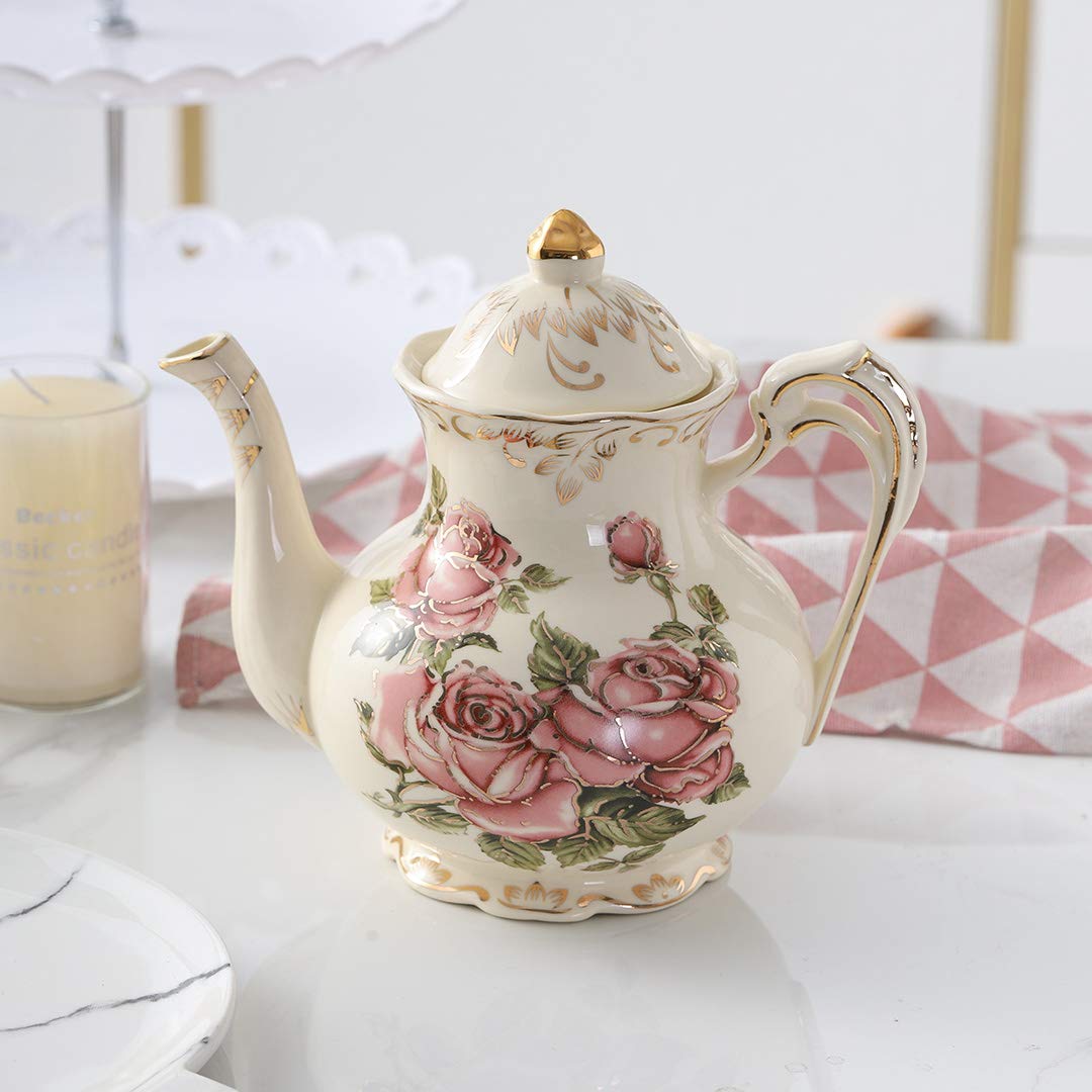 YOLIFE bandeja decorativa en rosa vintage, ideal para presentar el té con estilo.