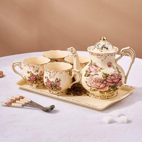 Regalo elegante con bandeja cerámica rosa YOLIFE para fiestas
