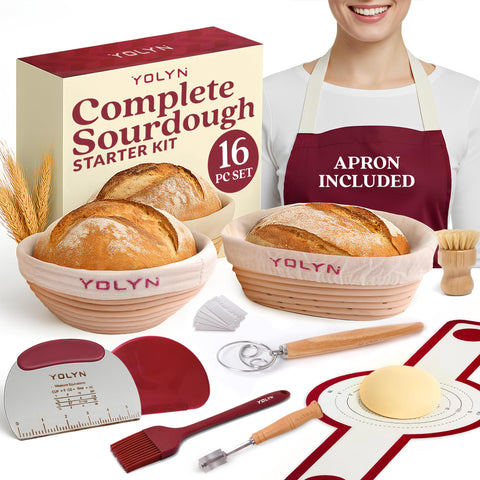 YOLYN banneton redondo de 9 pulgadas para fermentación uniforme