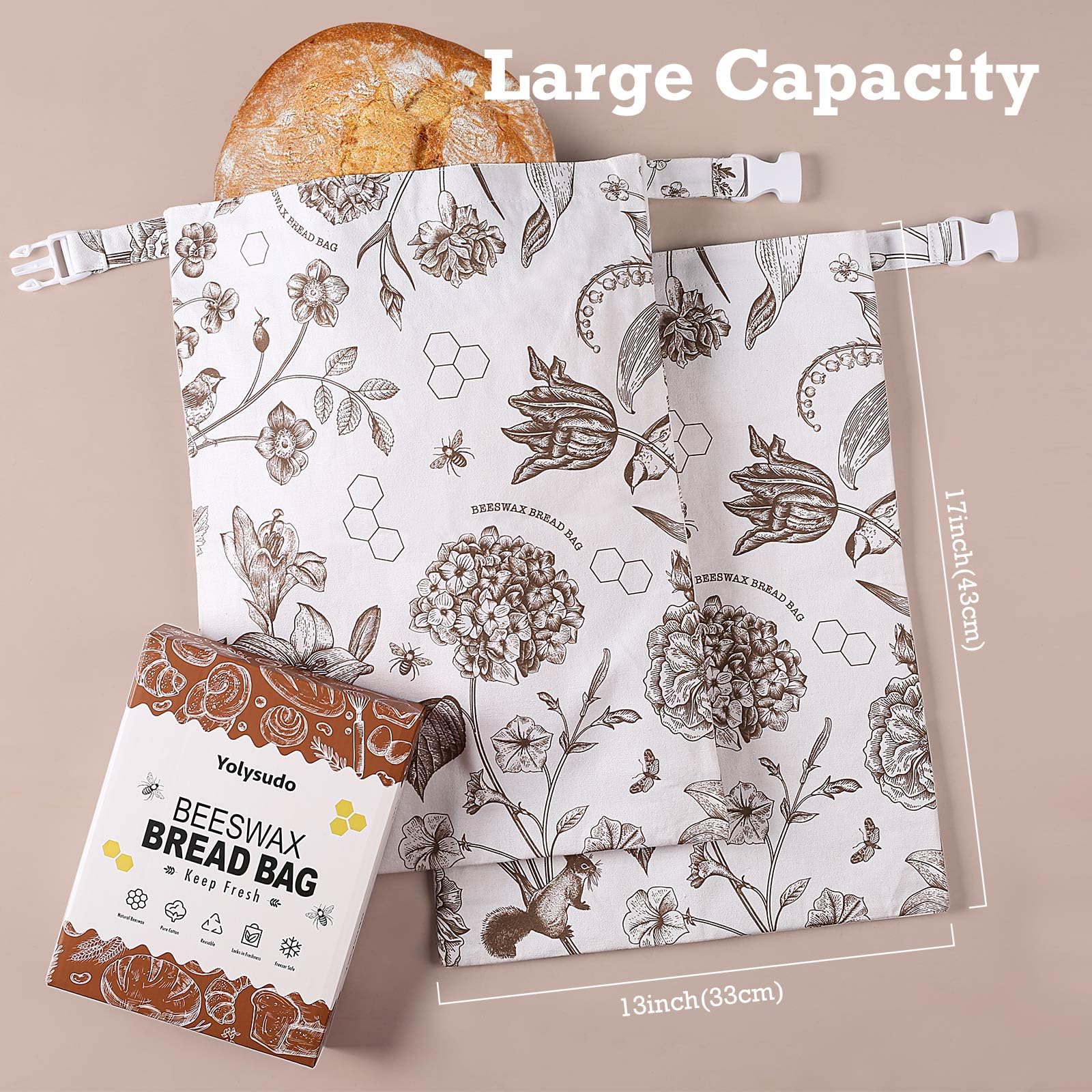 Textura tejida de bolsa Yolysudo, cera de abeja, ideal para conservar pan
