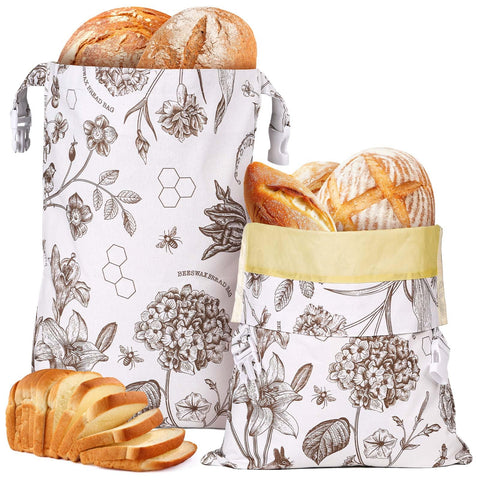 Yolysudo, bolsa de cera de abeja con flor vintage para conservar pan artesanal fresco