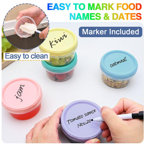 Contenedores apilables 8 oz de Yomarket para ahorrar espacio en el frigorífico.