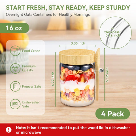 Set de 4 frascos Yomarket, almacenamiento versátil para casa.
