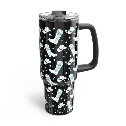 Vaso YOME de 40 onzas de acero inoxidable mantiene el frío todo el día.