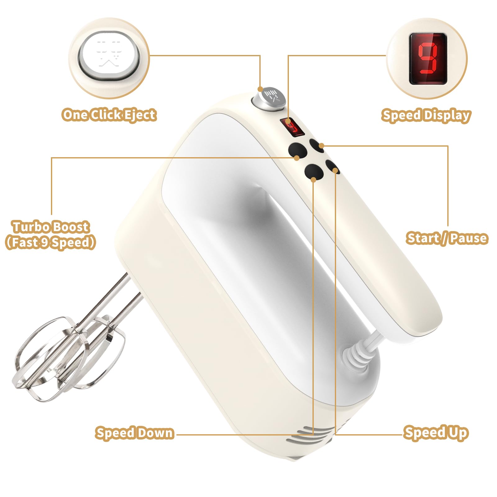 Yomelo Accesorios inoxidables 5 piezas para mezclar y amasar con rendimiento duradero.