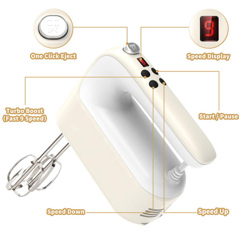 Yomelo Accesorios inoxidables 5 piezas para mezclar y amasar con rendimiento duradero.