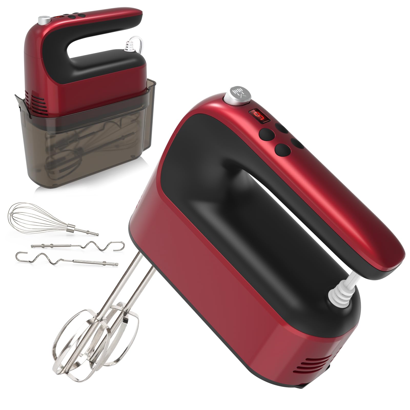 Batidora de mano Yomelo con motor 400W para masas y cremas.