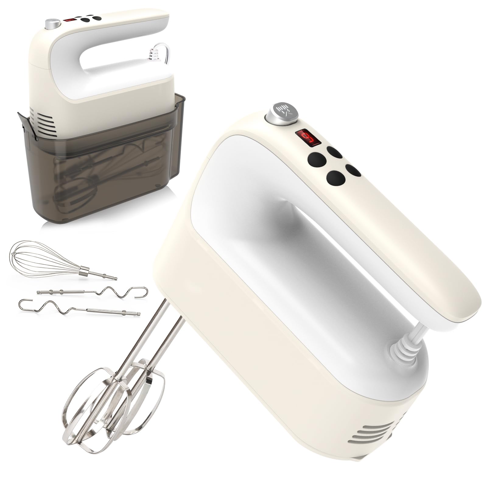 Yomelo Mezclador de mano con 9 velocidades y motor de 400W para batidos y masas suaves.