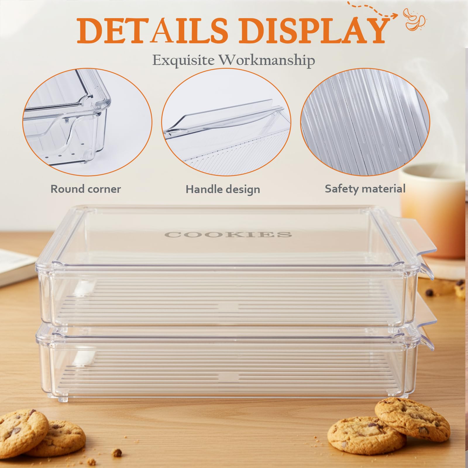 Yomjarl contenedor galletas cajón aislado, acceso rápido