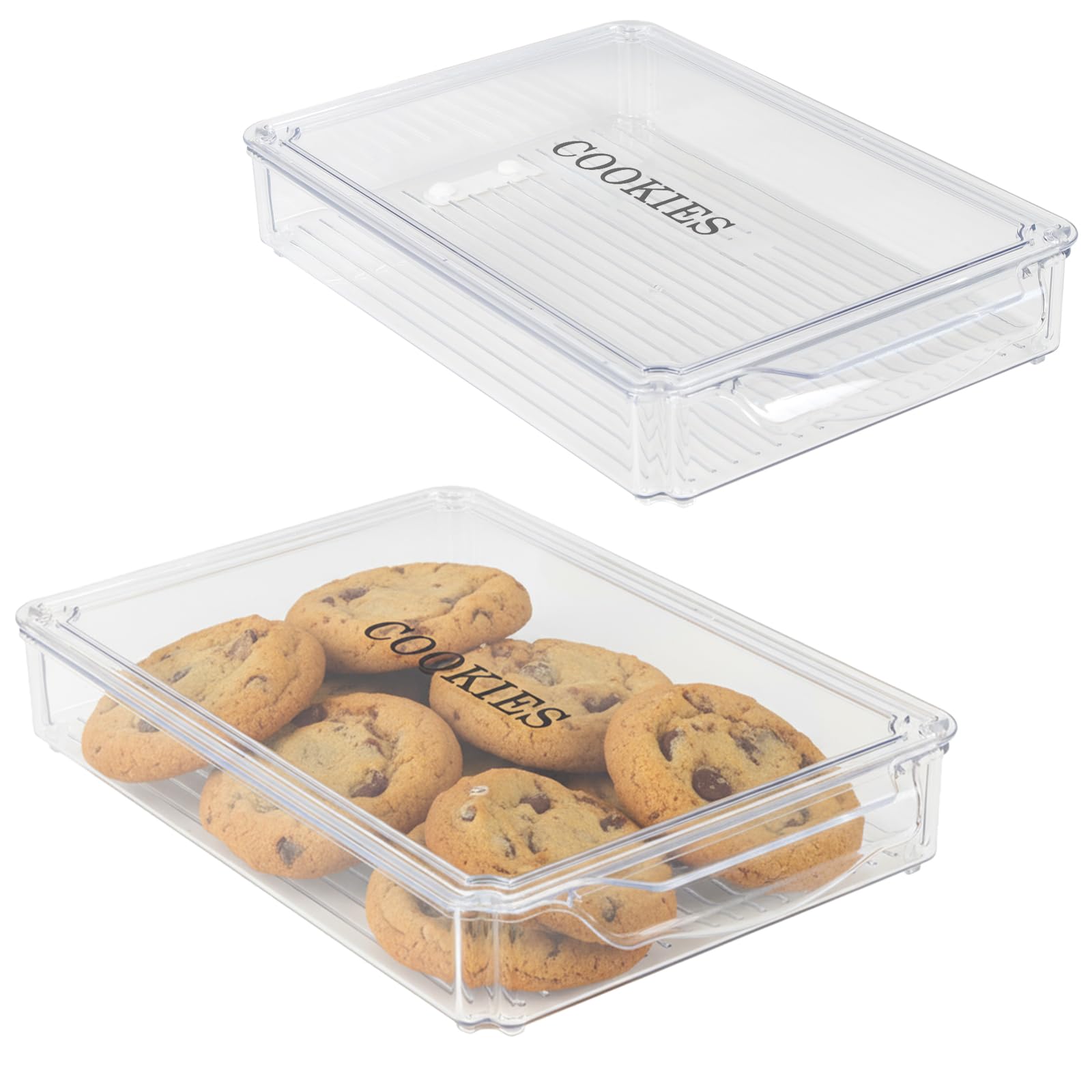 Yomjarl dos-pack contenedores galletas aire, fácil transporte y frescura