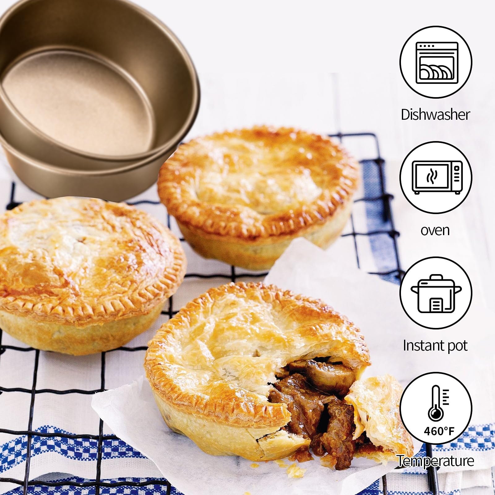 Moldes Yomvzake para pazookie mini de 4 pulgadas, postres tiernos en porciones.