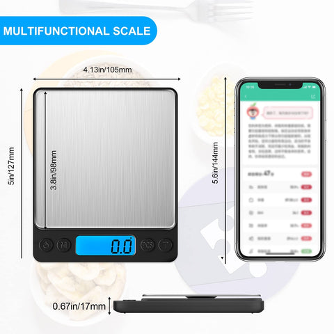 Yoncon Balanza Display LCD claro para ver el peso con facilidad durante la cocina.
