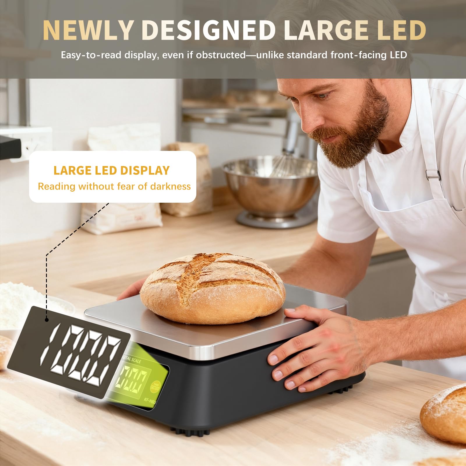Yoncon balanza de cocina digital, función conteo de piezas para estimar cantidades.