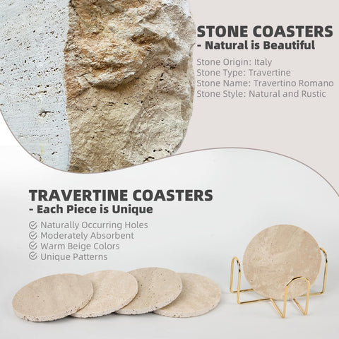 YONGHEE posavasos travertino italiano acabado liso para estilo sofisticado