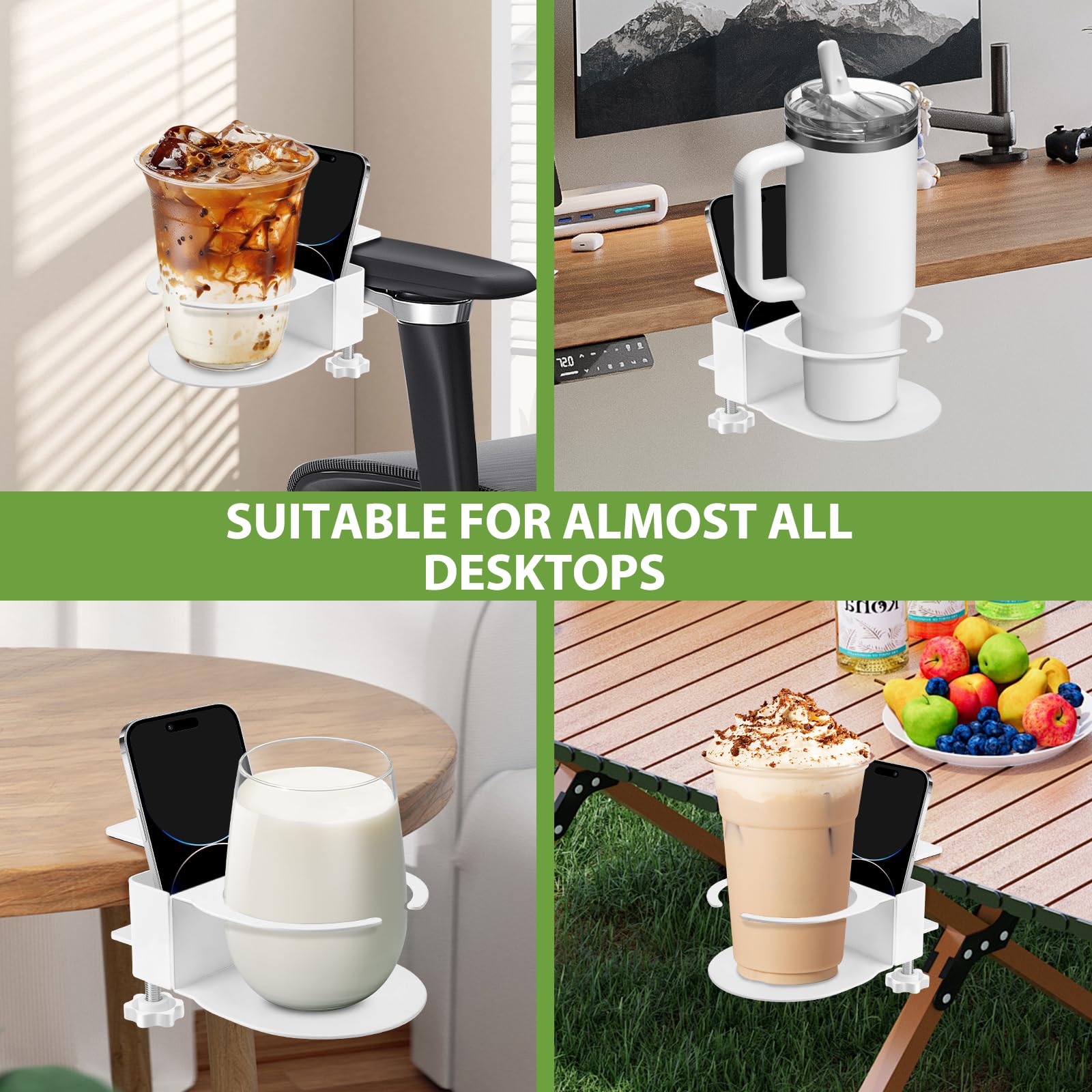 Yonsya porta-tazas y soporte para móvil, práctico y estable