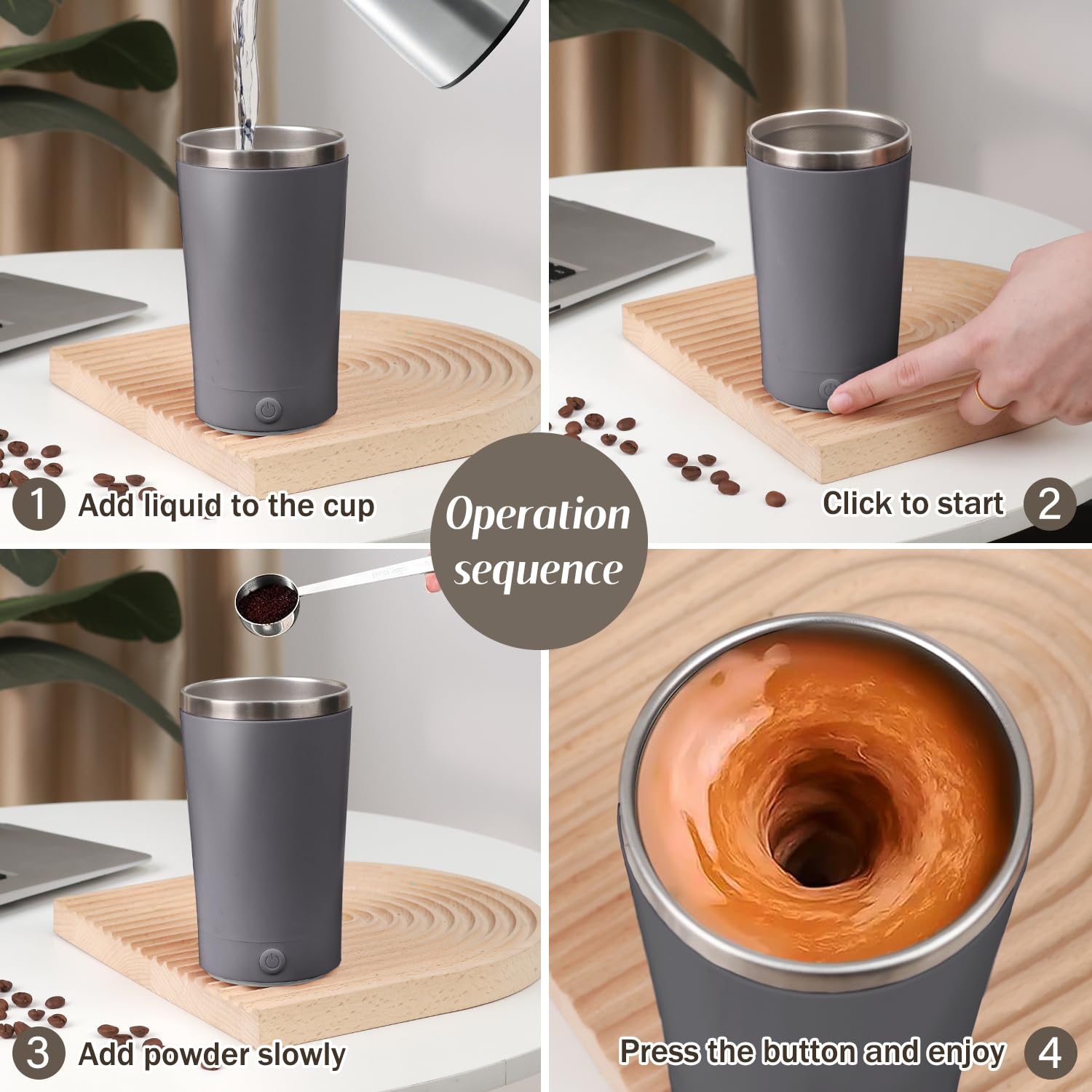 Taza Yonsya con base antideslizante para estabilidad en la mesa
