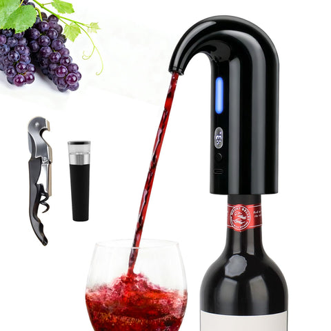 Aerador eléctrico para vino Yoocylii con flujo instantáneo mejora aroma y sabor.