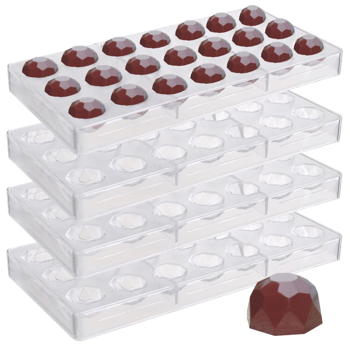 Yopay molde de chocolate 84 cavidades en diamante para chocolates caseros