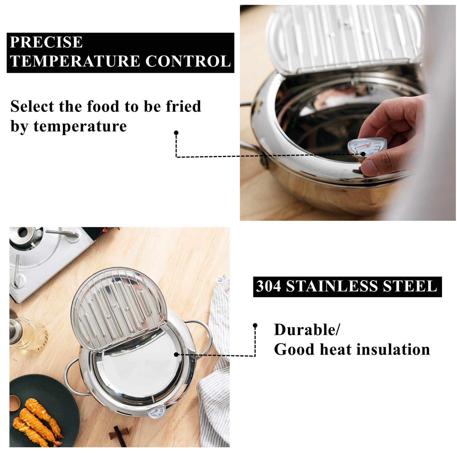 Freidora Yopay compatible con gas, inducción y eléctrico para versatilidad en la cocina