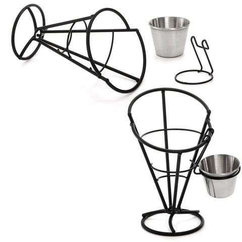 Soporte individual para papas fritas de Yopay con cono separado.