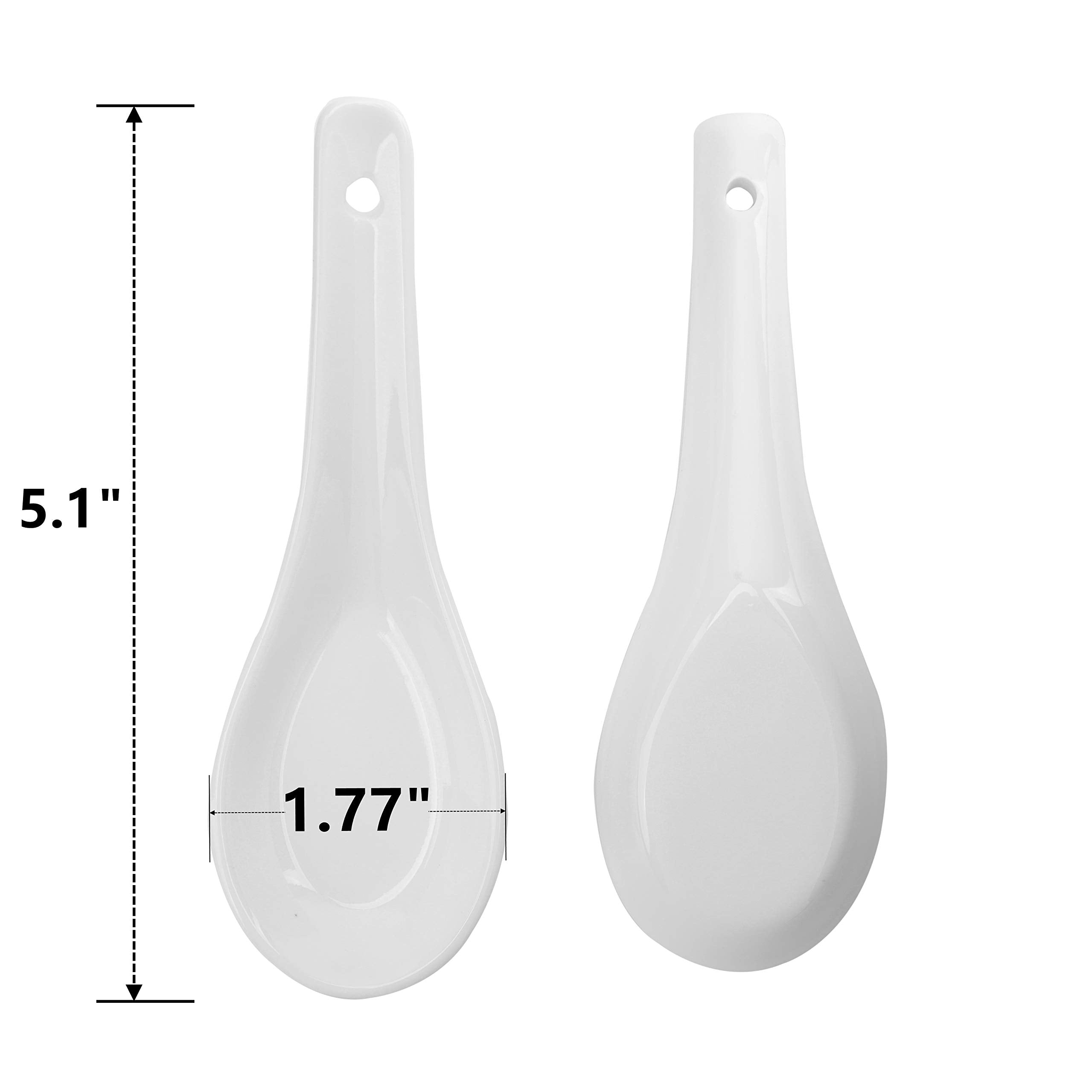 Cucharas de ramen blancas Yopay, diseño elegante para mesa.