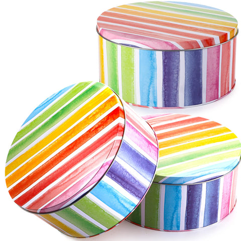 Latas para galletas arcoíris de 7 pulgadas, almacenamiento seguro para galletas caseras.