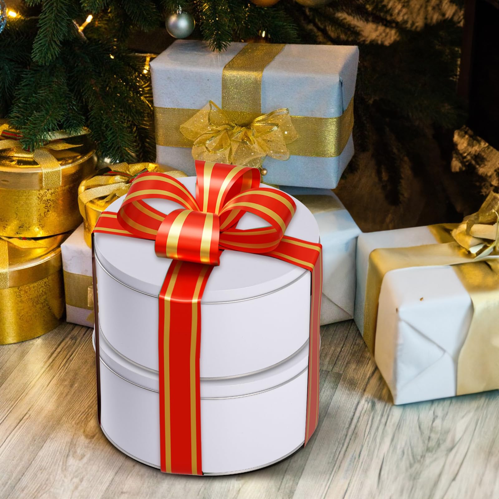 Latas para regalo y almacenamiento, perfectas para Navidad o fiestas.