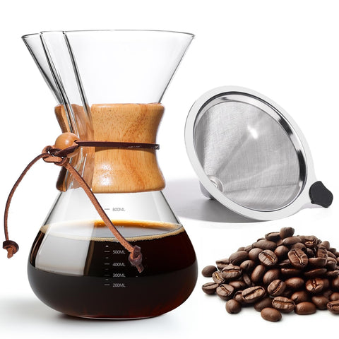Yopinmall cafetera de vertido 800 ml lista para un aroma intenso