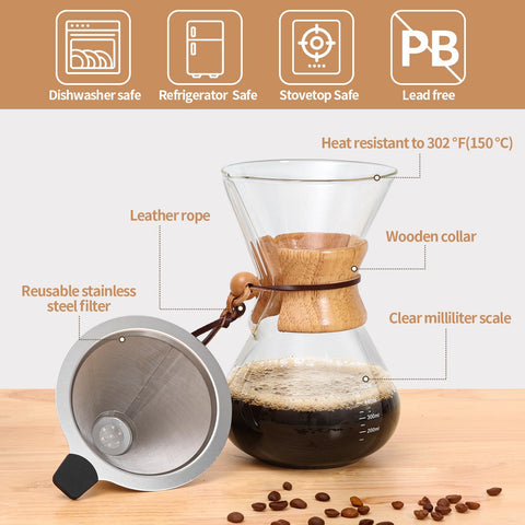 Capacidad para seis tazas facilita preparar café para varios en casa.