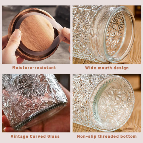 Yoqelt frascos con sello de silicona mantienen la humedad fuera, ideal para frutos secos.